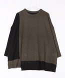 【C-FORTPOINT/フォートポイント】パッチワーク配色 ニットプルオーバー