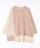 【C-FORTPOINT/フォートポイント】パッチワーク配色 ニットプルオーバー