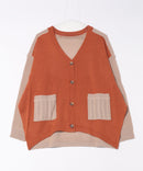 【C-FORTPOINT/フォートポイント】ドルマン配色カーディガン