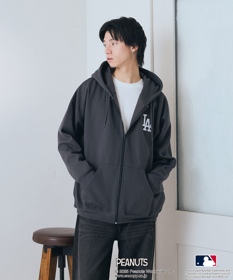 【PEANUTS×MLB】オリジナルデザイン フルジップパーカー ヤンキース ドジャース カブス キャラクター