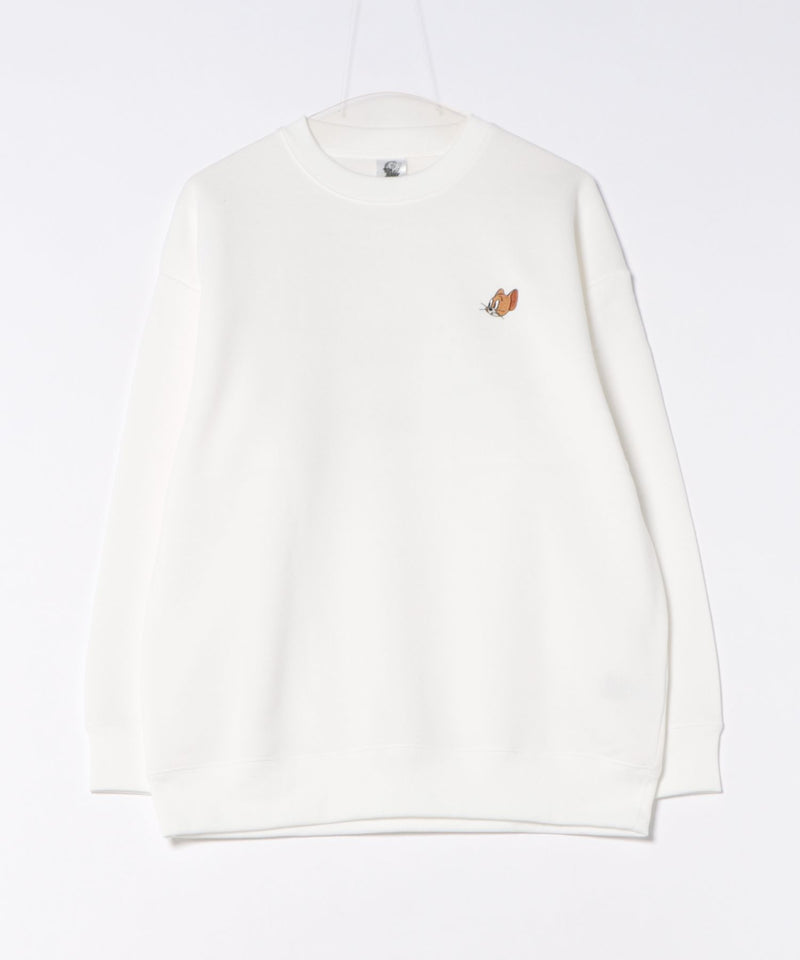 【TOM AND JERRY/トムとジェリー】刺繍 オーバーサイズ スウェットトレーナー