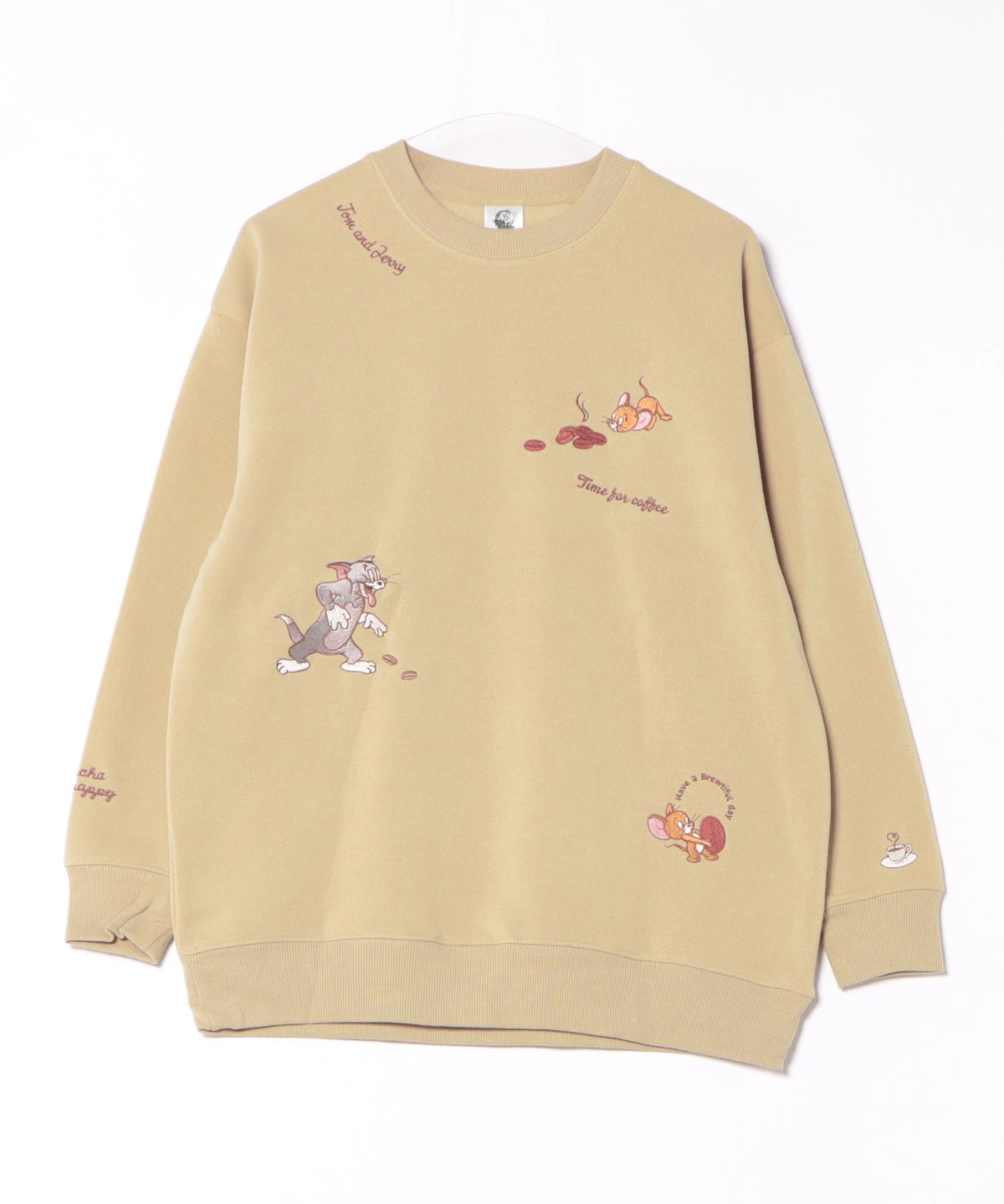 TOM AND JERRY/トムとジェリー】刺繍 オーバーサイズ スウェットトレーナー