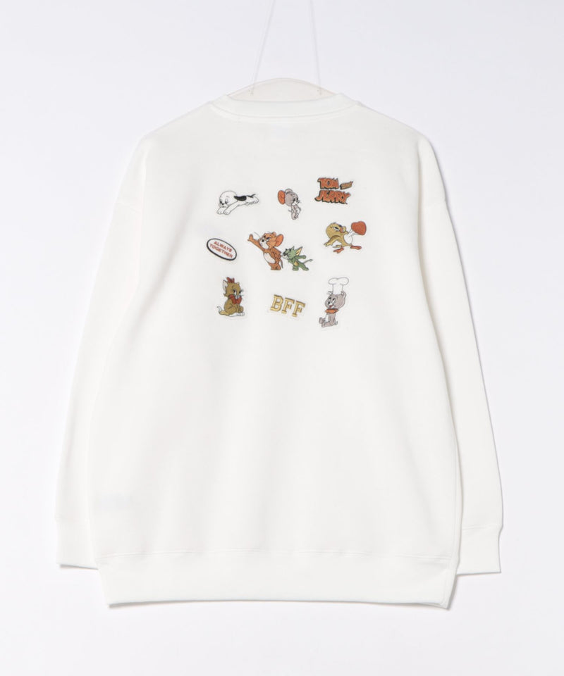 【TOM AND JERRY/トムとジェリー】刺繍 オーバーサイズ スウェットトレーナー