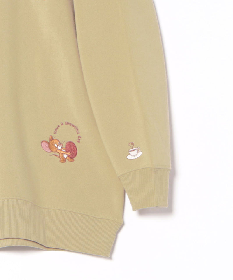 【TOM AND JERRY/トムとジェリー】刺繍 オーバーサイズ スウェットトレーナー