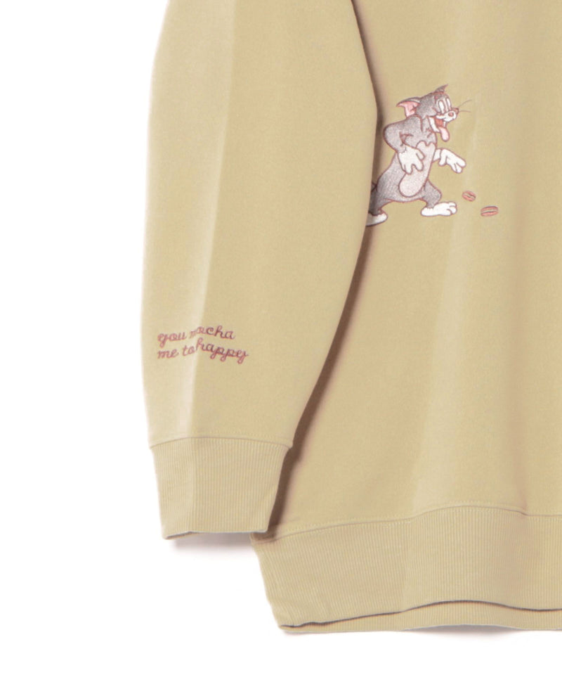 【TOM AND JERRY/トムとジェリー】刺繍 オーバーサイズ スウェットトレーナー