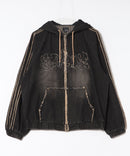 【__gram./スペースグラム】ダメージデニムZIPフーディー