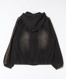 【__gram./スペースグラム】ダメージデニムZIPフーディー