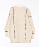 【C-FORT POINT/フォートポイント】ブランケットステッチ Vネックロングカーディガン