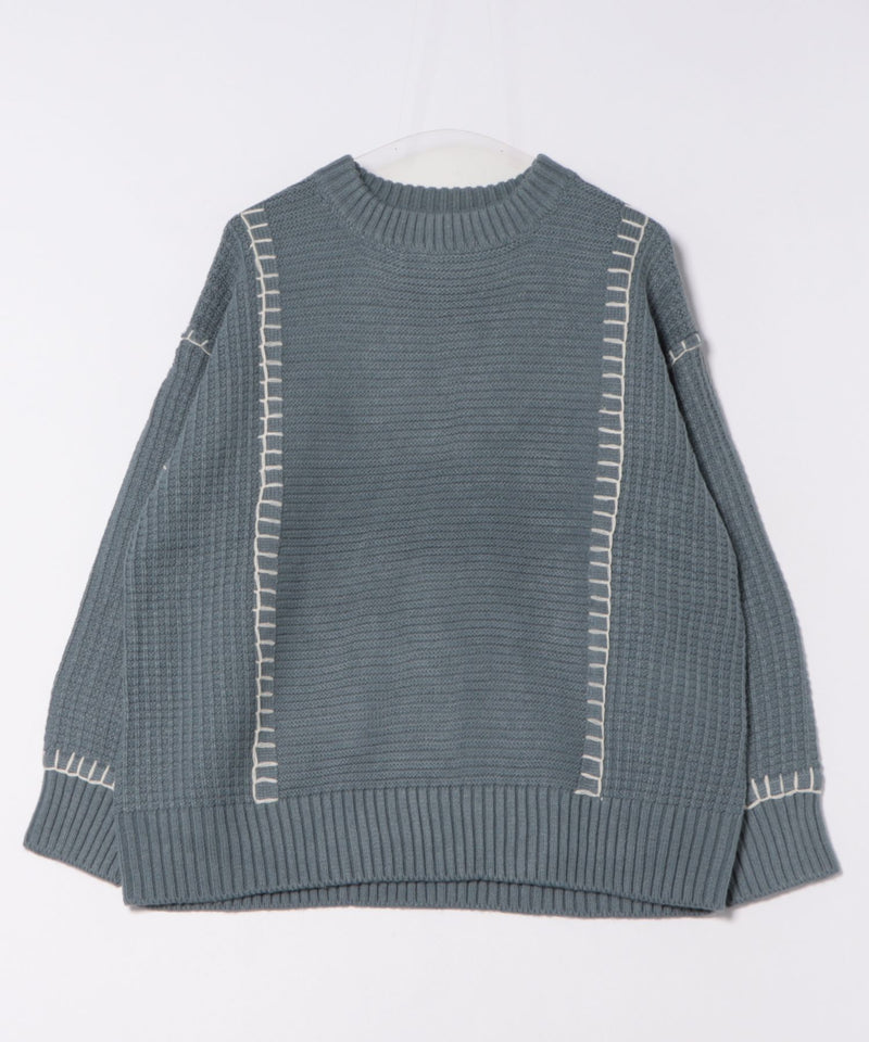 【C-FORT POINT/フォートポイント】配色ブランケットステッチプルオーバー