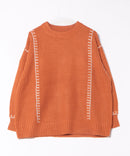 【C-FORT POINT/フォートポイント】配色ブランケットステッチプルオーバー