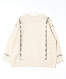 【C-FORT POINT/フォートポイント】配色ブランケットステッチプルオーバー