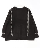 【C-FORT POINT/フォートポイント】配色ブランケットステッチプルオーバー