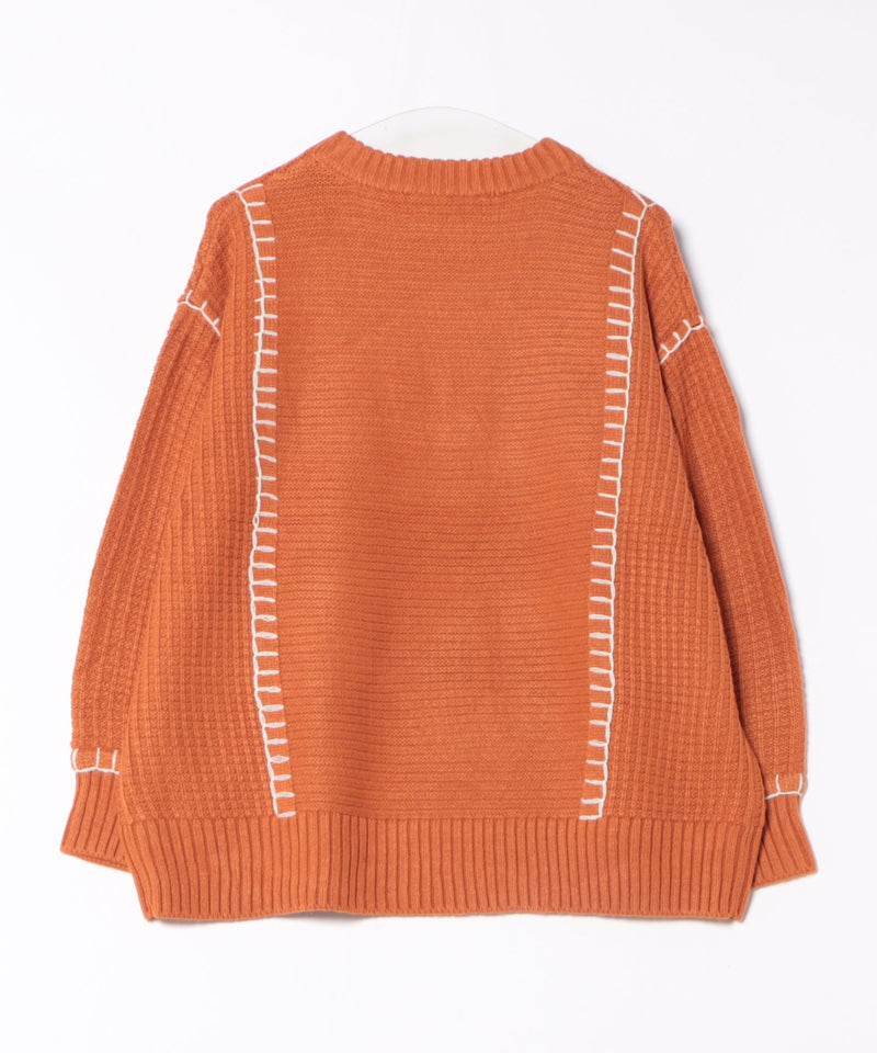 【C-FORT POINT/フォートポイント】配色ブランケットステッチプルオーバー