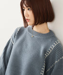 【C-FORT POINT/フォートポイント】配色ブランケットステッチプルオーバー