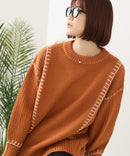 【C-FORT POINT/フォートポイント】配色ブランケットステッチプルオーバー