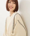 【C-FORT POINT/フォートポイント】配色ブランケットステッチプルオーバー