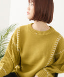 【C-FORT POINT/フォートポイント】配色ブランケットステッチプルオーバー