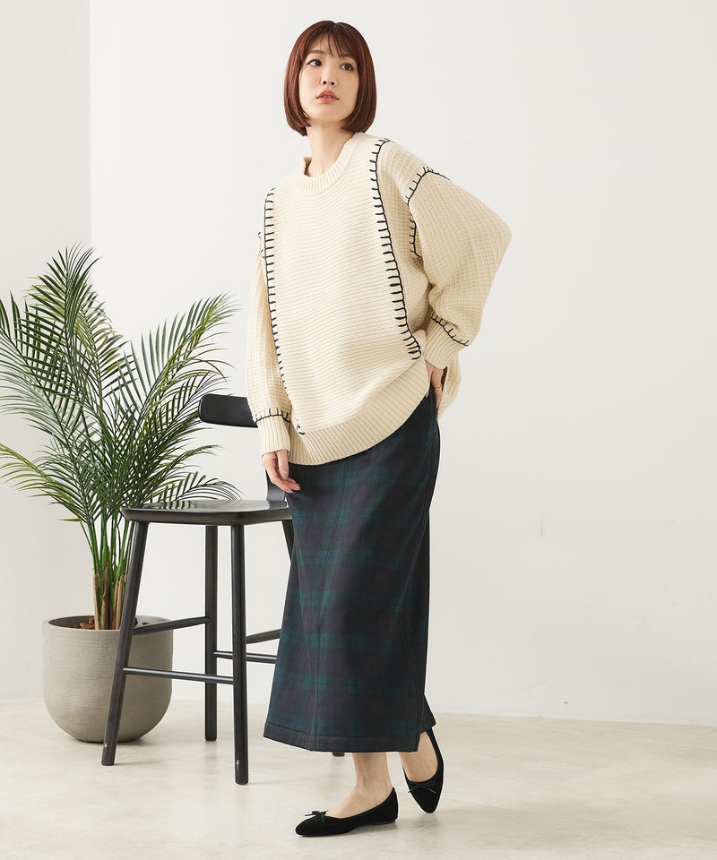【C-FORT POINT/フォートポイント】配色ブランケットステッチプルオーバー