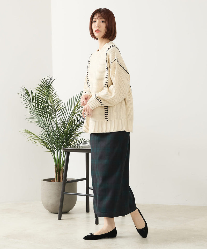 【C-FORT POINT/フォートポイント】配色ブランケットステッチプルオーバー