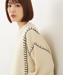 【C-FORT POINT/フォートポイント】配色ブランケットステッチプルオーバー