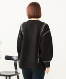 【C-FORT POINT/フォートポイント】配色ブランケットステッチプルオーバー