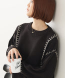 【C-FORT POINT/フォートポイント】配色ブランケットステッチプルオーバー