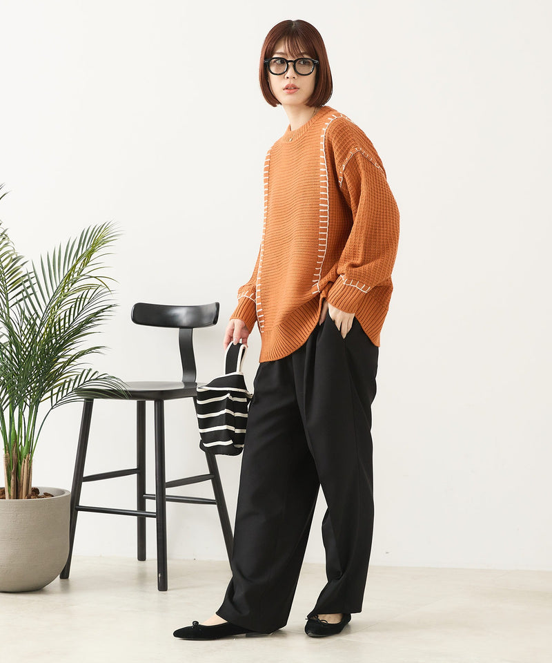 【C-FORT POINT/フォートポイント】配色ブランケットステッチプルオーバー