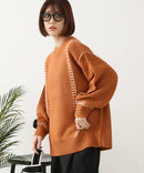 【C-FORT POINT/フォートポイント】配色ブランケットステッチプルオーバー