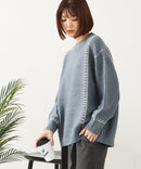 【C-FORT POINT/フォートポイント】配色ブランケットステッチプルオーバー