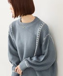 【C-FORT POINT/フォートポイント】配色ブランケットステッチプルオーバー