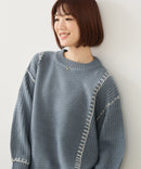 【C-FORT POINT/フォートポイント】配色ブランケットステッチプルオーバー
