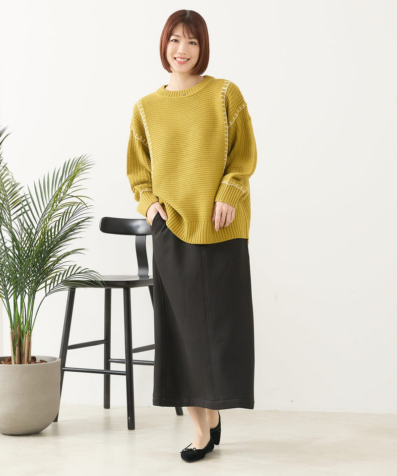 【C-FORT POINT/フォートポイント】配色ブランケットステッチプルオーバー