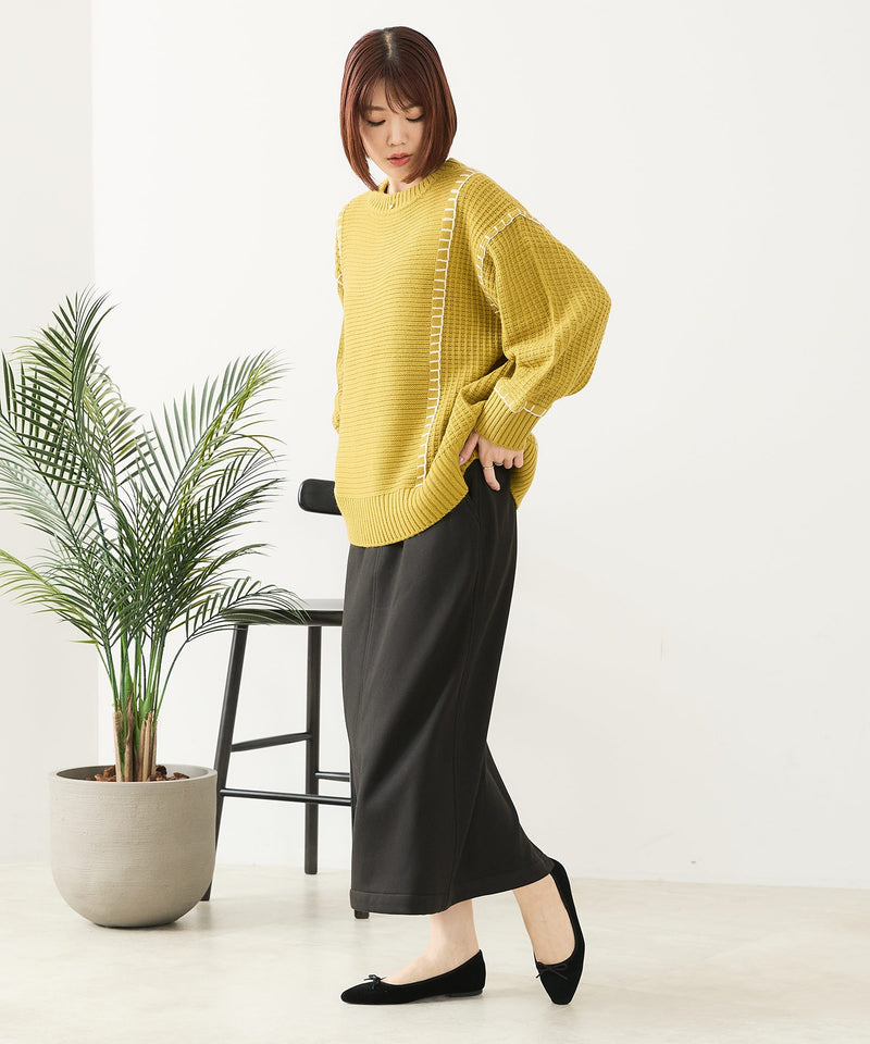 【C-FORT POINT/フォートポイント】配色ブランケットステッチプルオーバー
