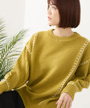 【C-FORT POINT/フォートポイント】配色ブランケットステッチプルオーバー