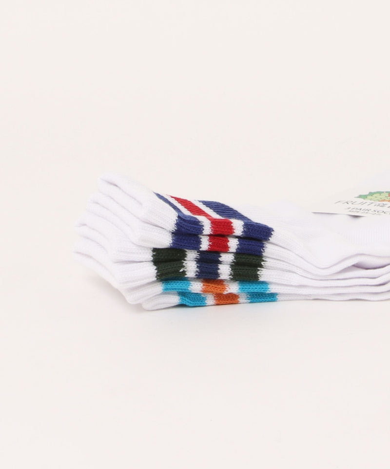 【FRUIT OF THE LOOM/フルーツオブザルーム】3パッククオーターソックス くるぶし丈ショートソックス 定番ラインソックス