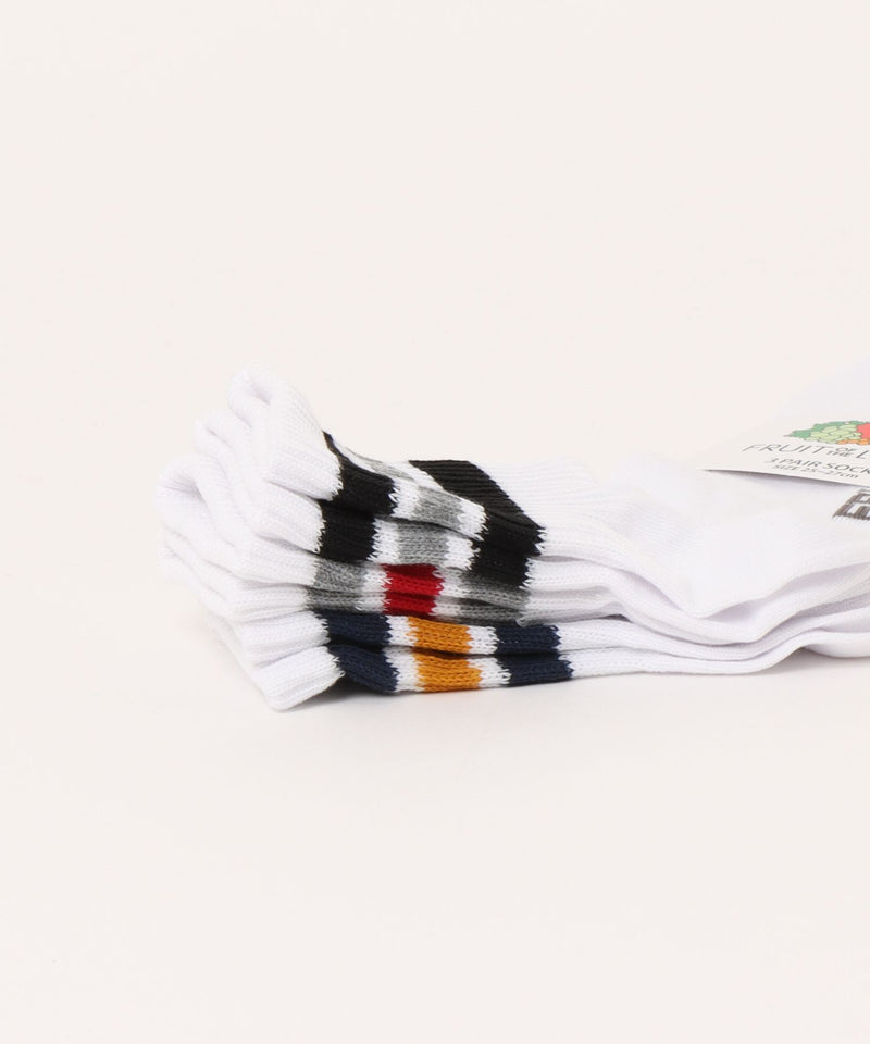 【FRUIT OF THE LOOM/フルーツオブザルーム】3パッククオーターソックス くるぶし丈ショートソックス 定番ラインソックス