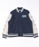 【Disney/ディズニー】MICKEY MOUSE/ミッキーマウス 袖切替 ワッペン刺繍 フリース スタジャン