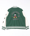 【Disney/ディズニー】MICKEY MOUSE/ミッキーマウス 袖切替 ワッペン刺繍 フリース スタジャン