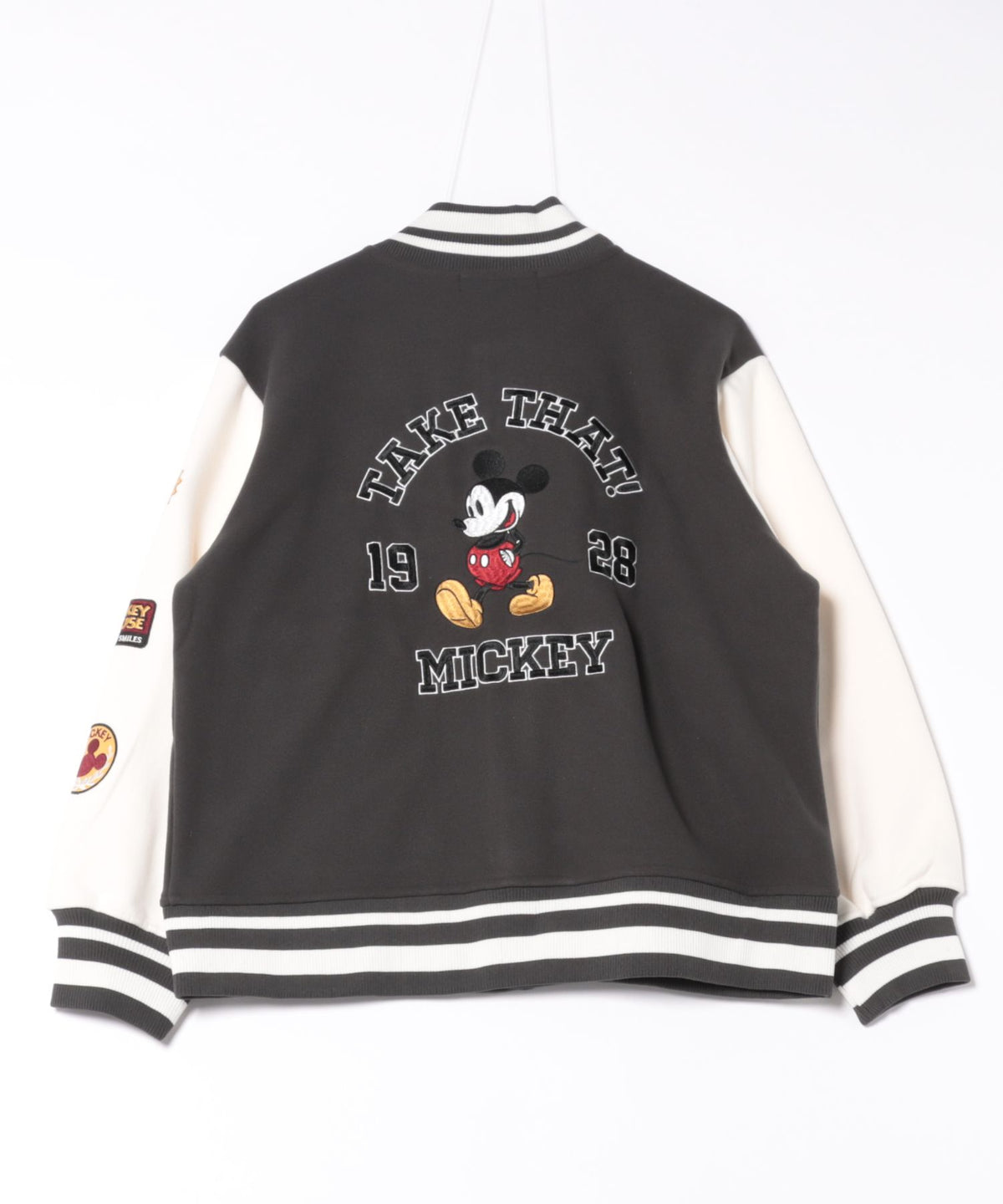Disney/ディズニー】MICKEY MOUSE/ミッキーマウス 袖切替 ワッペン刺繍