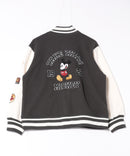 【Disney/ディズニー】MICKEY MOUSE/ミッキーマウス 袖切替 ワッペン刺繍 フリース スタジャン