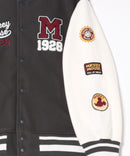 【Disney/ディズニー】MICKEY MOUSE/ミッキーマウス 袖切替 ワッペン刺繍 フリース スタジャン