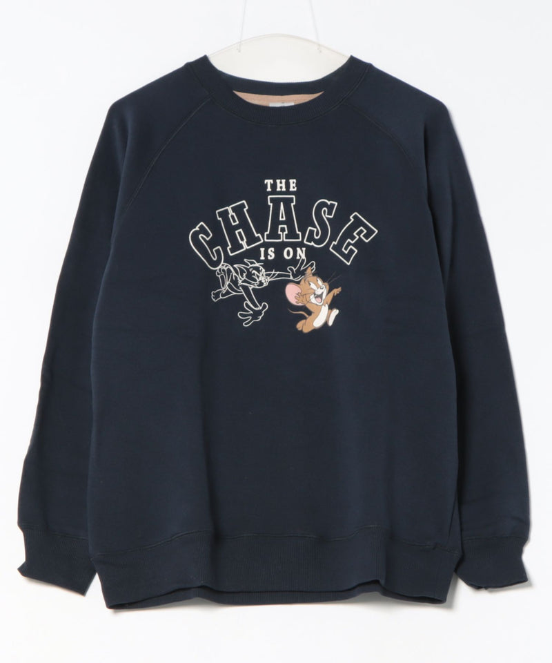 【TOM＆JERRY/トムとジェリー】プリント 裏シャギー スウェットトレーナー