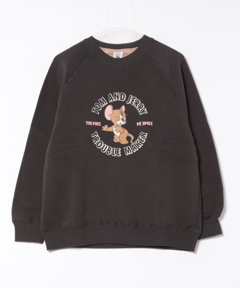 【TOM＆JERRY/トムとジェリー】プリント 裏シャギー スウェットトレーナー