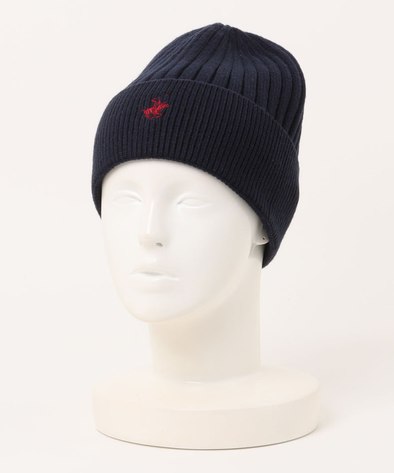 【BEVERLY HILLS POLO CLUB/ビバリーヒルズポロクラブ】ワンポイントロゴ 刺繍 ニットキャップ