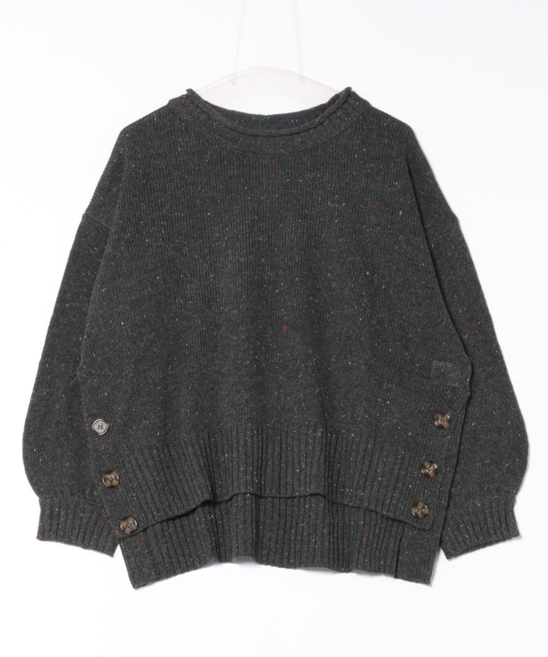 【C-FORT POINT/フォートポイント】カラーネップヤーン サイドボタンプルオーバー