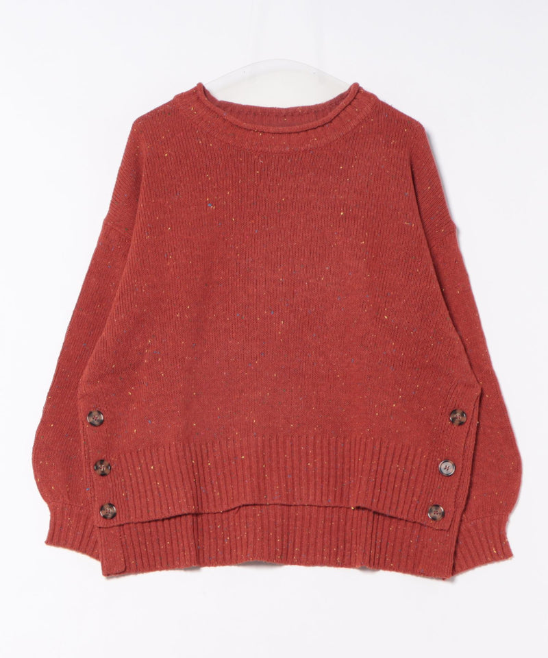 【C-FORT POINT/フォートポイント】カラーネップヤーン サイドボタンプルオーバー