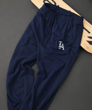 【SAVIER：サビアー】LAロゴ刺繍 スウェットパンツ【セットアップ可能】