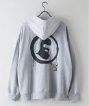 【BRKNHOME/ブロークンホーム】バックプリント フルジップ スウェットパーカー