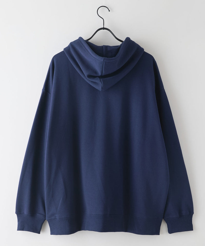 【SAVIER：サビアー】LA ロゴ刺繍 ショート丈 フルジップパーカー 【セットアップ可能】