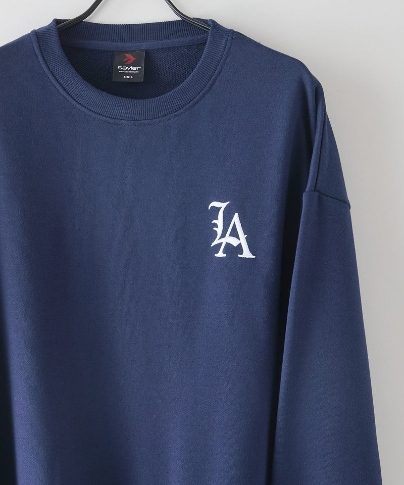 【SAVIER：サビアー】LA ロゴ刺繍 ルーズスウェット 【セットアップ可能】/ LA Logo